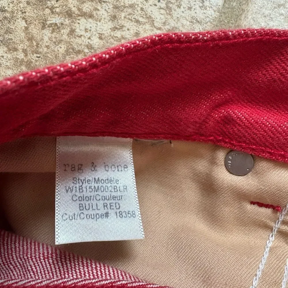 Rag & bone red denim skirt